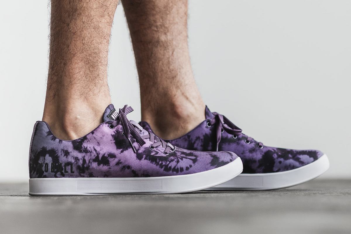 Nobull Tie-Dye Canvas Men's Trainers Purple | Australia (WM1085)